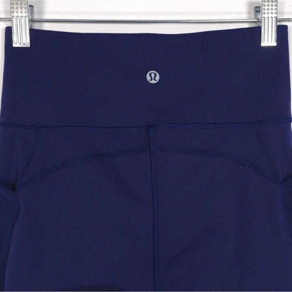 Lululemon Women’s All‎ The Right Places Leggings Ankle Mesh Navy Size 4 - Picture 3 of 10